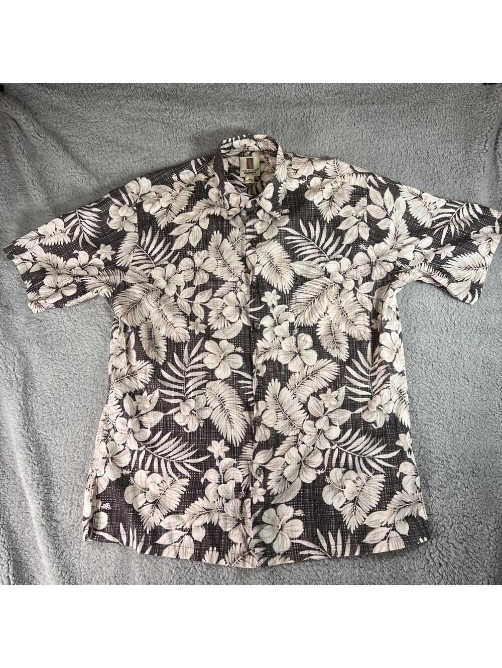 Tori Richard Men Large Hibiscus Heliconia Arecca 100% Cotton